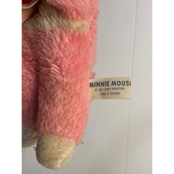 VTG 1950s Minnie Mouse Plush Doll Walt Disney Productions 10" Body Rubber Face - Picture 4 of 6